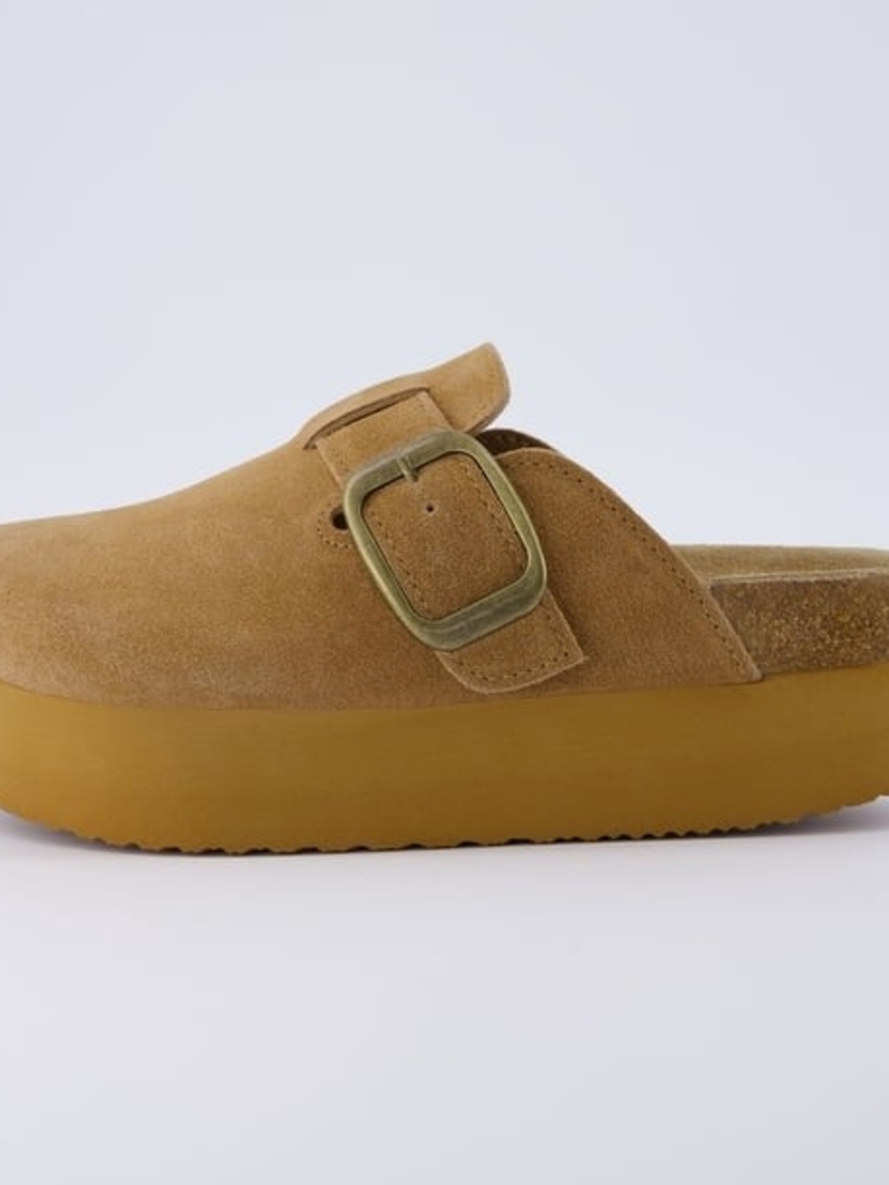 New Cushionaire Women's Suede Cork Footbed Platform Clog